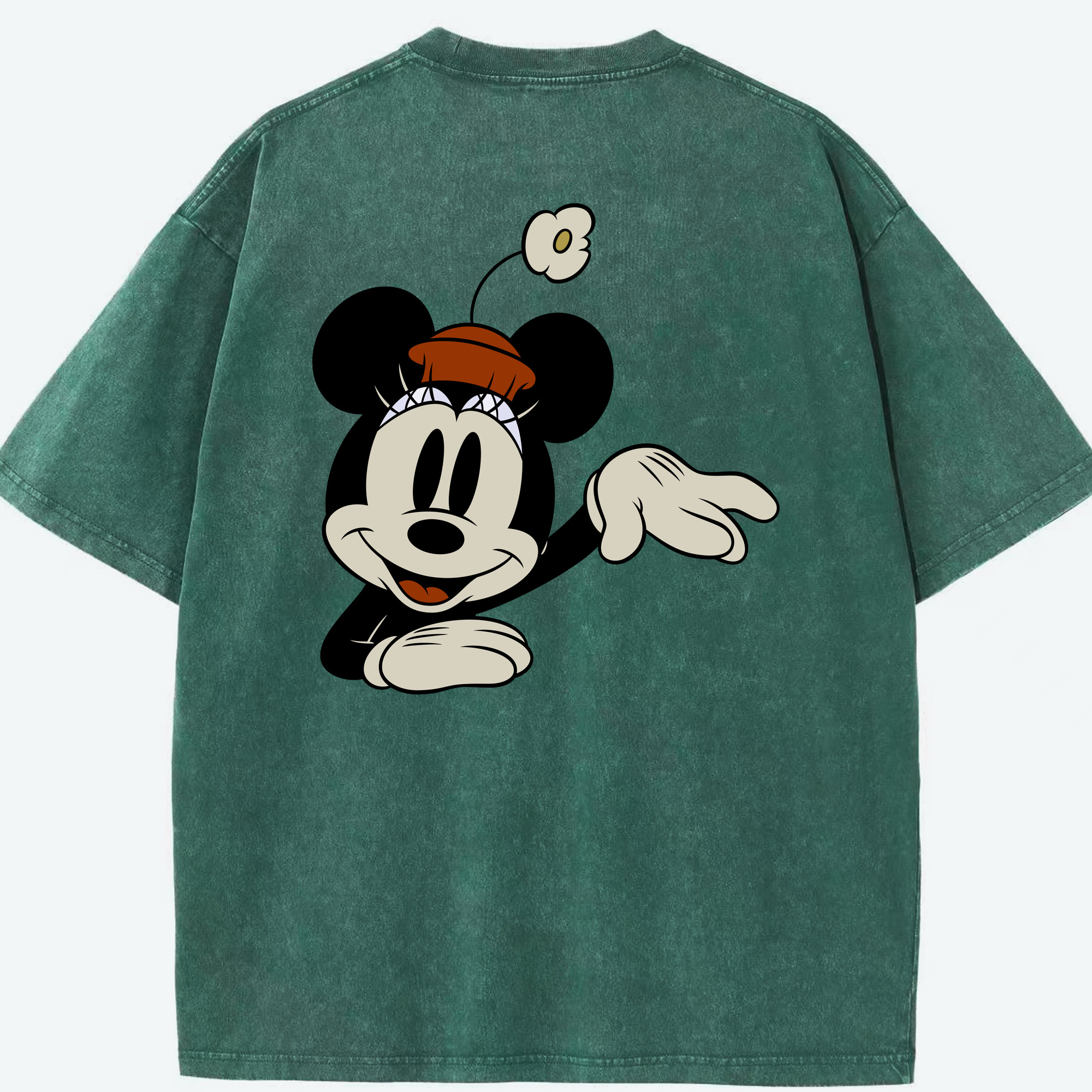 （画像用） ミッキーマウス Mickey Mouse 綿100% ヴィンテージ風 半袖Tシャツ（背面プリント）